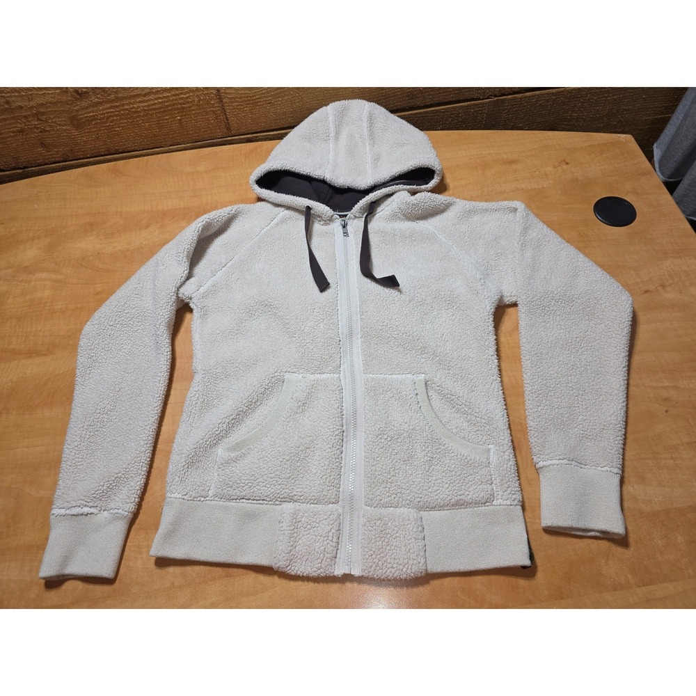 Kavu Womens Cream Sherpa Fleece Full Zip Hoodie Sweatshirt Medium